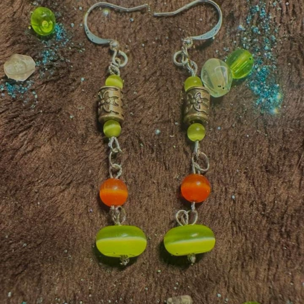 Colorful Beaded Dangle Earrings